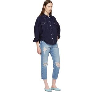 Frame Denim Le Stevie Crop Casbah Distressed Ankle Jeans Size 28